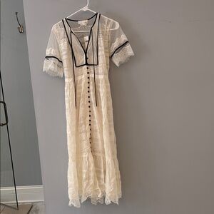 Anthropologie Cream Lace Dress